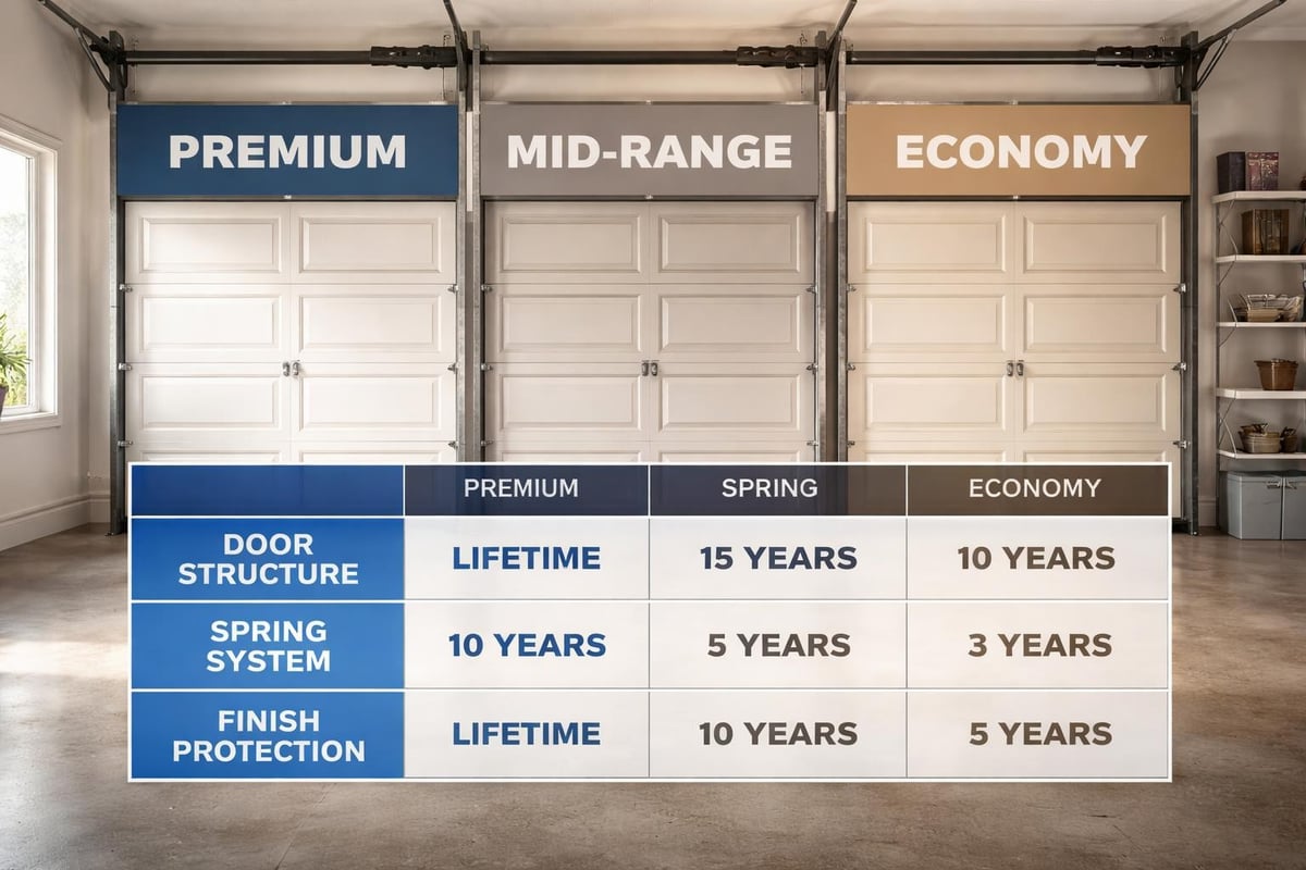 Garage door warranty comparison