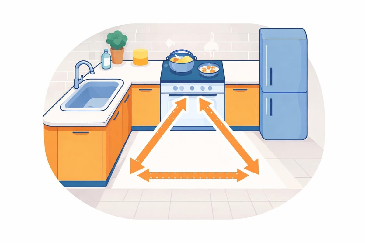 Arbeitsdreieck in U-Küche