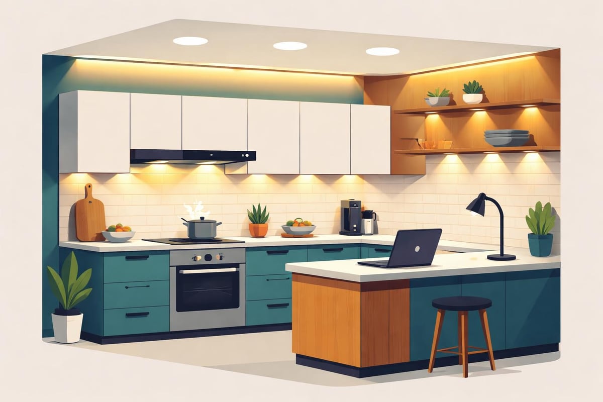 Beleuchtungskonzept U-Küche