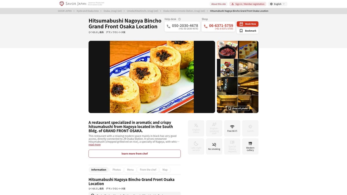 Top 12 Osaka Japan Restaurants To Try In 2026 - Hitsumabushi Nagoya Bincho Grand Front Osaka