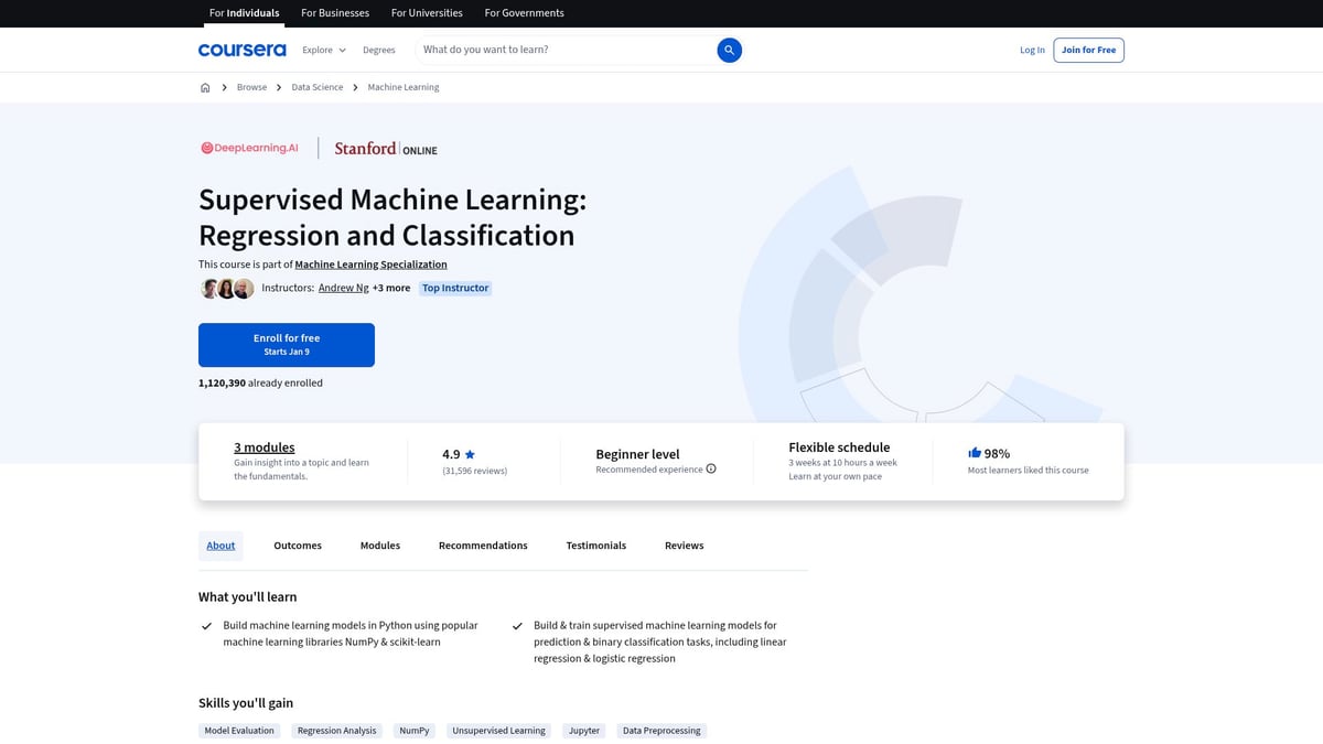 7 Best Courses in AI to Boost Your Skills in 2026 - Machine Learning by Stanford University (Coursera)