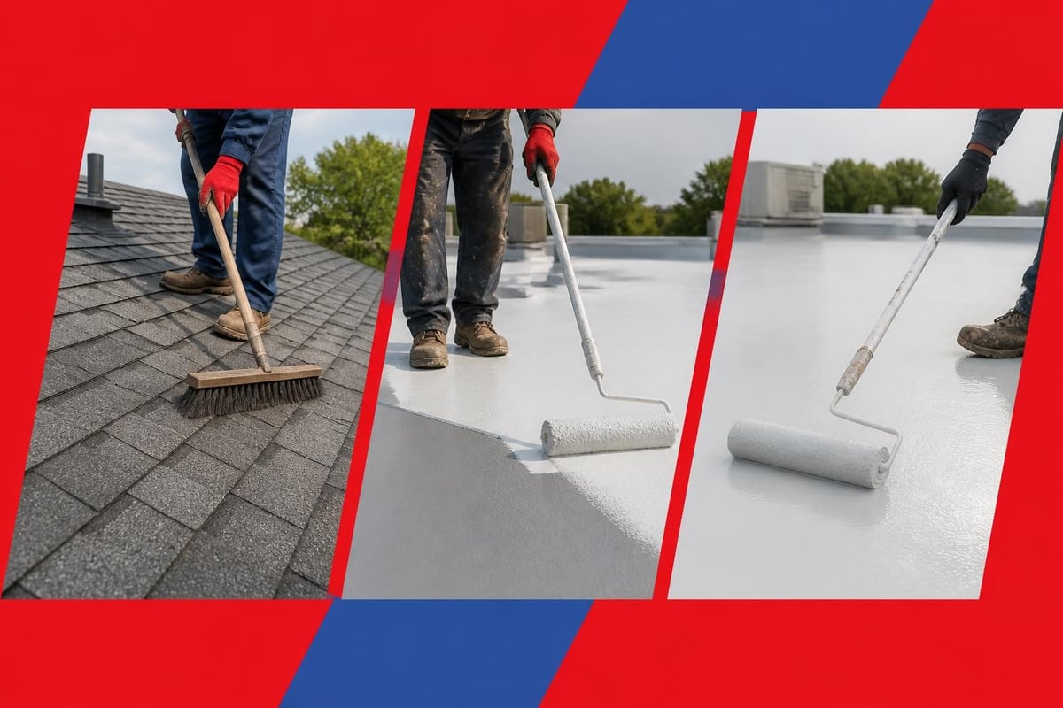 Roof coating application process