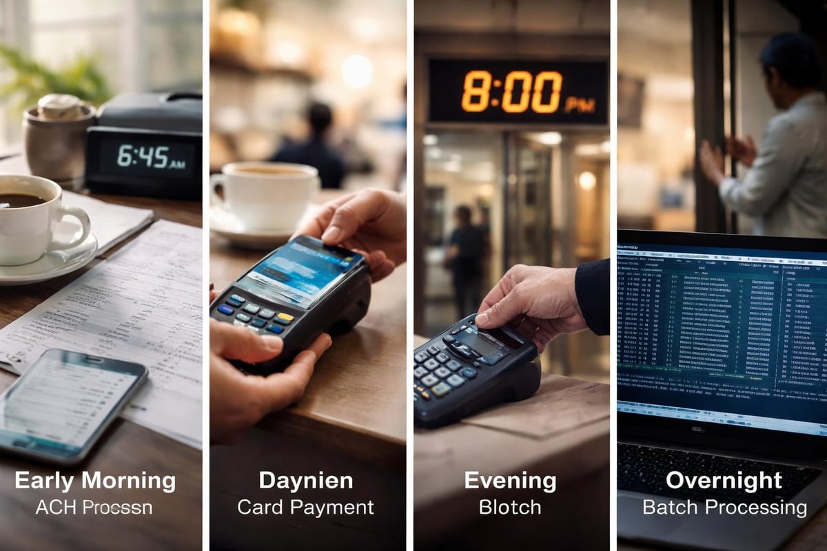 Daily bank processing cycle