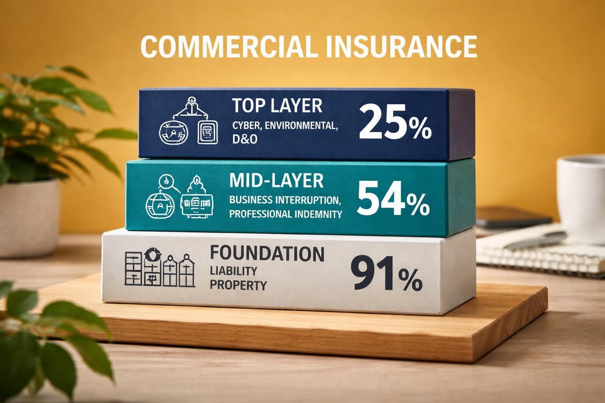 Commercial insurance coverage layers infographic