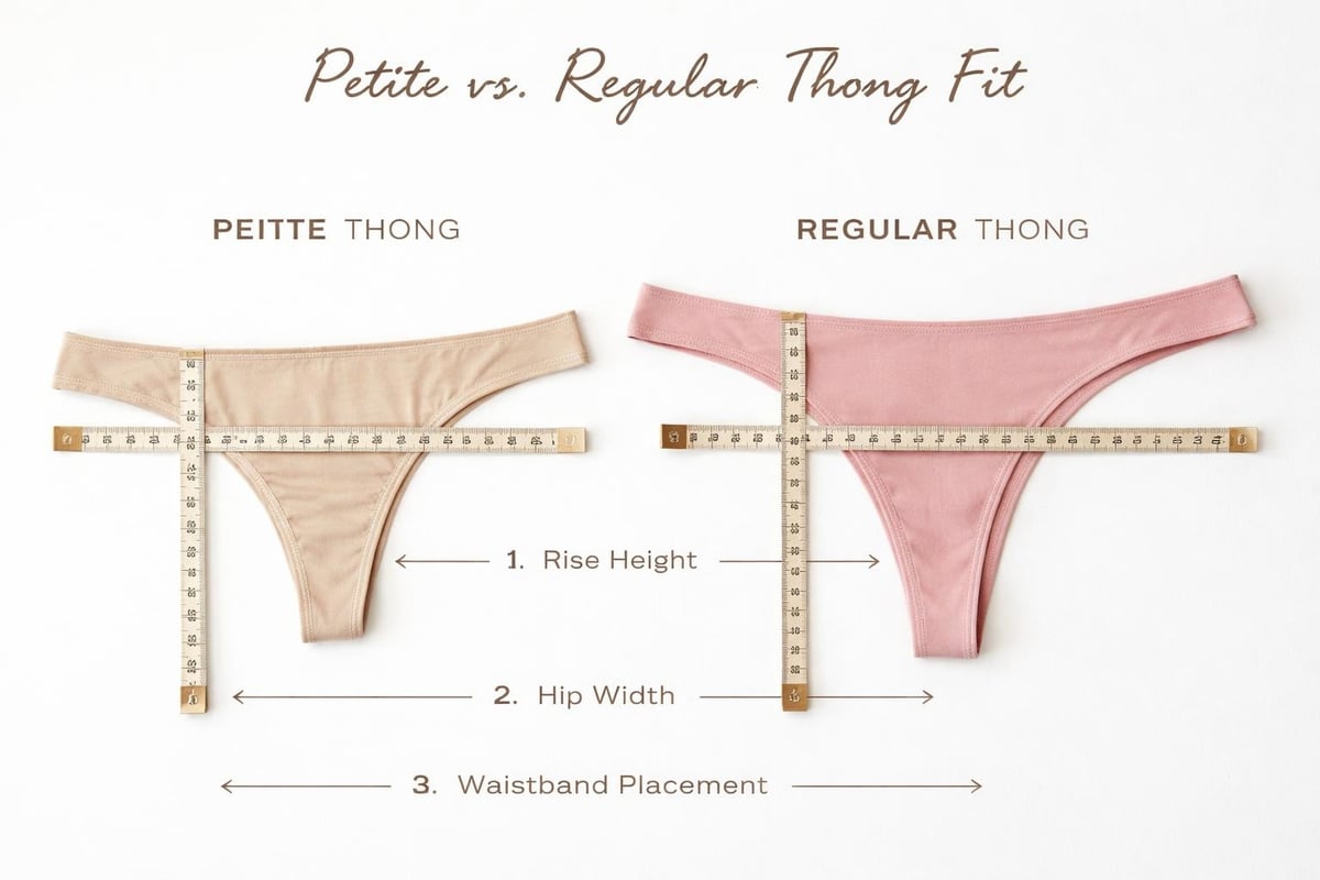 Petite thong sizing comparison