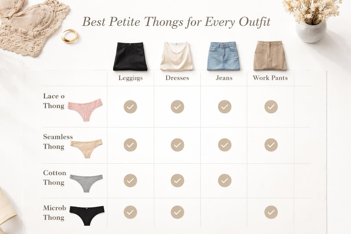 Petite thong and clothing pairing