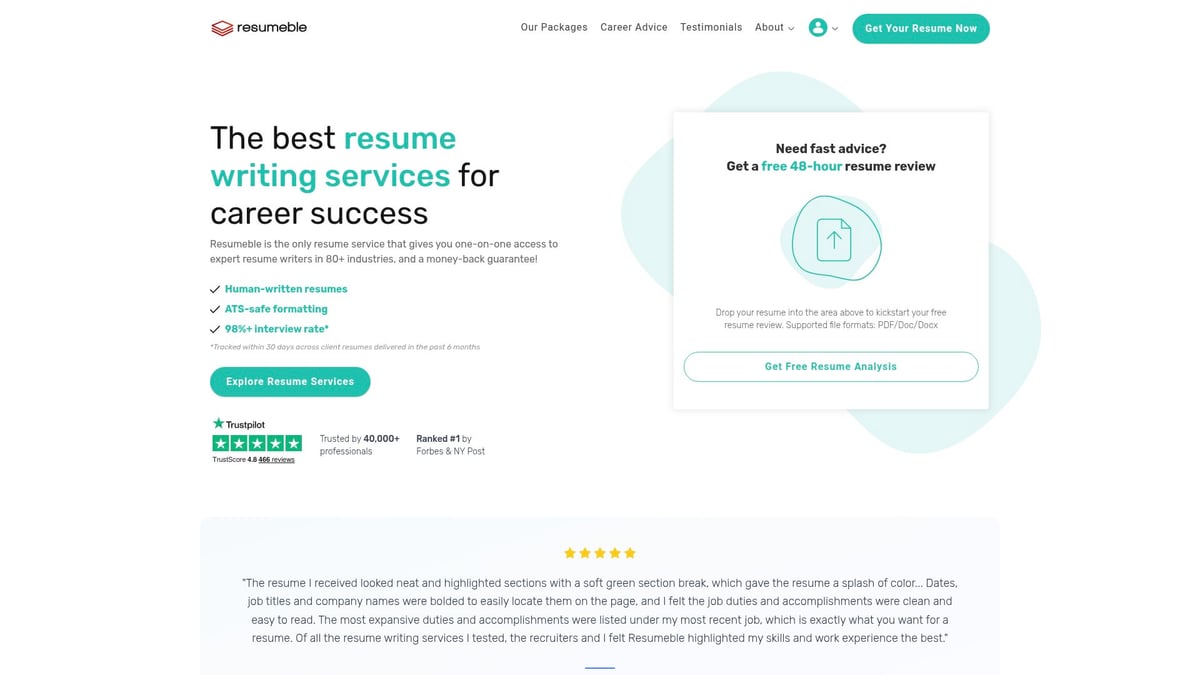 Top 8 Best Resume Review Services to Boost Your Career 2026 8 Top 8 Best Resume Review Services to Boost Your Career 2026 - Resumeble