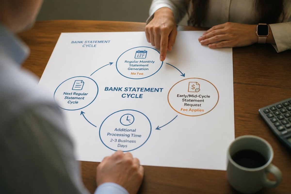 Timeline showing early statement request process
