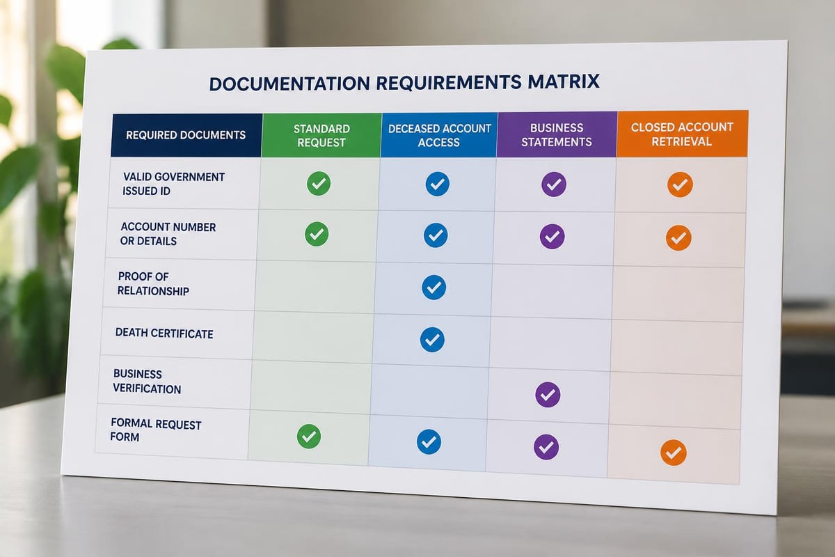 Required documentation for different statement request scenarios