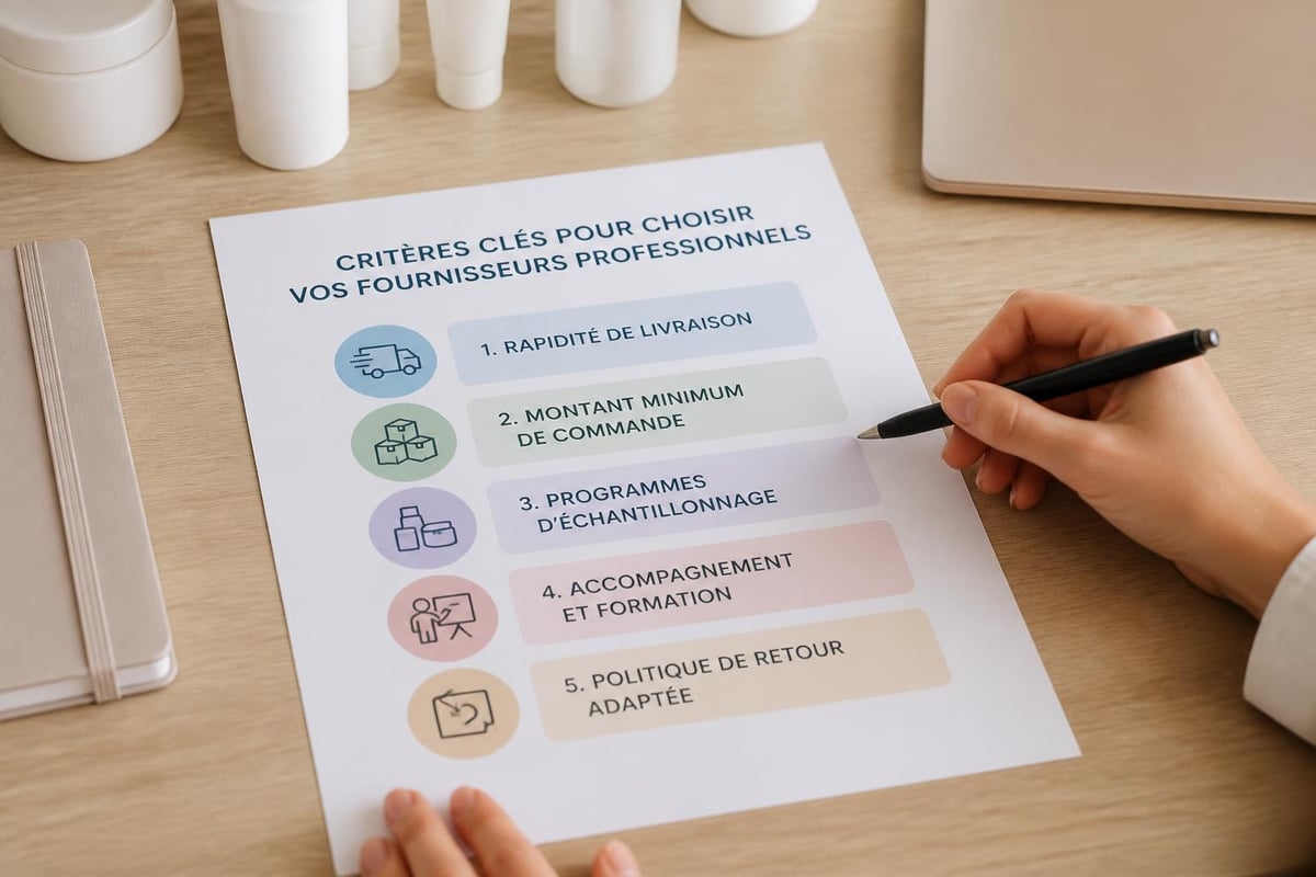Critères sélection fournisseur beauté pro