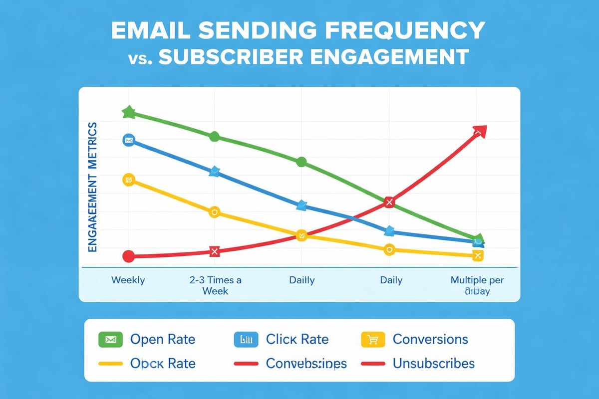 Email frequency and subscriber engagement relationship