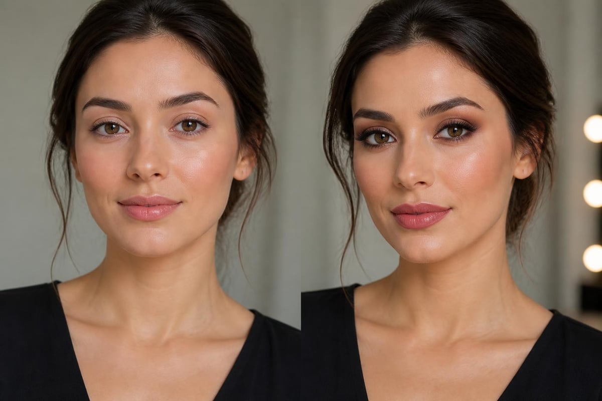 Day to evening makeup transformation