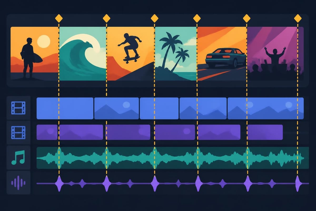 Music video editing timeline