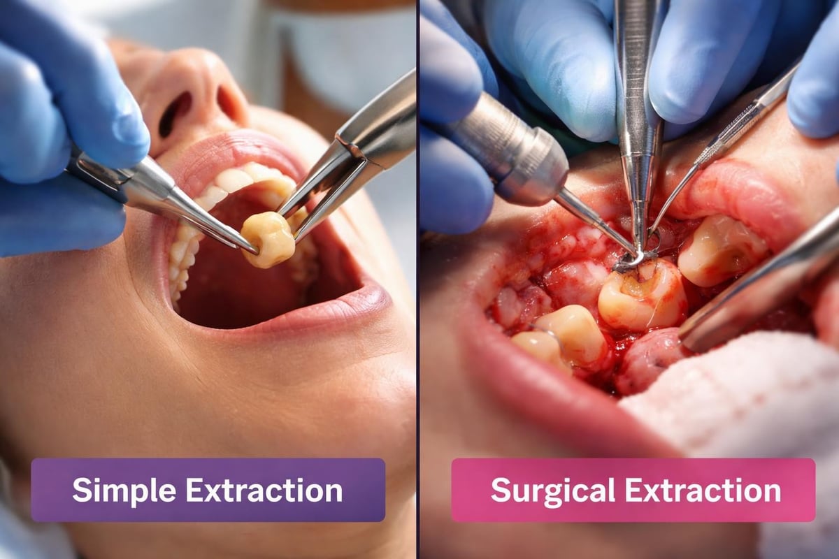 Simple versus surgical extraction procedures