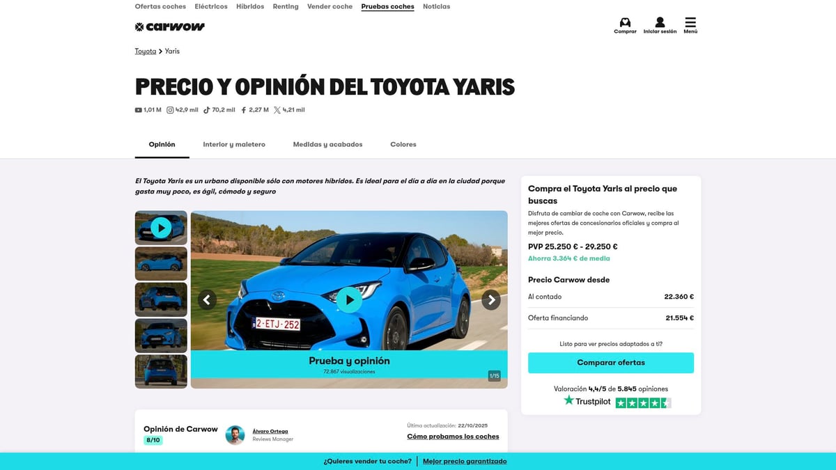 Топ-10 лучших маленьких автомобилей для покупки в 2026 году - 1. Toyota Yaris Hybrid 2026