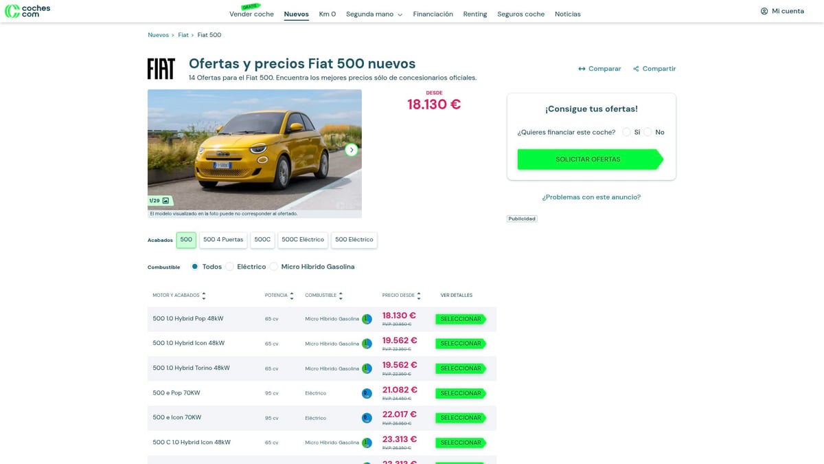 Топ-10 лучших маленьких автомобилей для покупки в 2026 году - 8. Fiat 500 Hybrid 2026