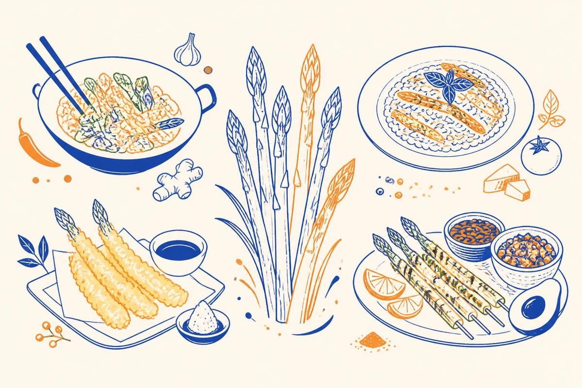 Spargel in internationalen Küchenstilen