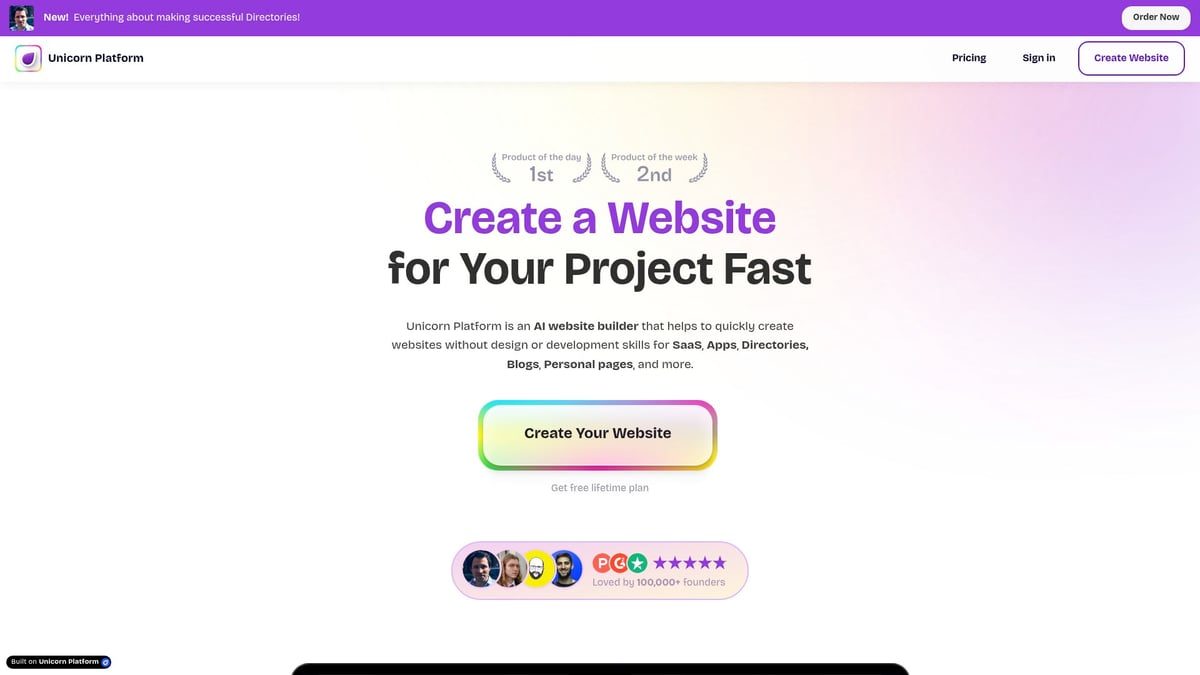 7 Inspiring No Code Product Hunt Success Stories for 2025 - Unicorn Platform