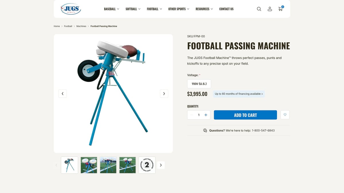 9 Essential Good Football Training Equipment Picks for 2026 - JUGS Football Passing Machine