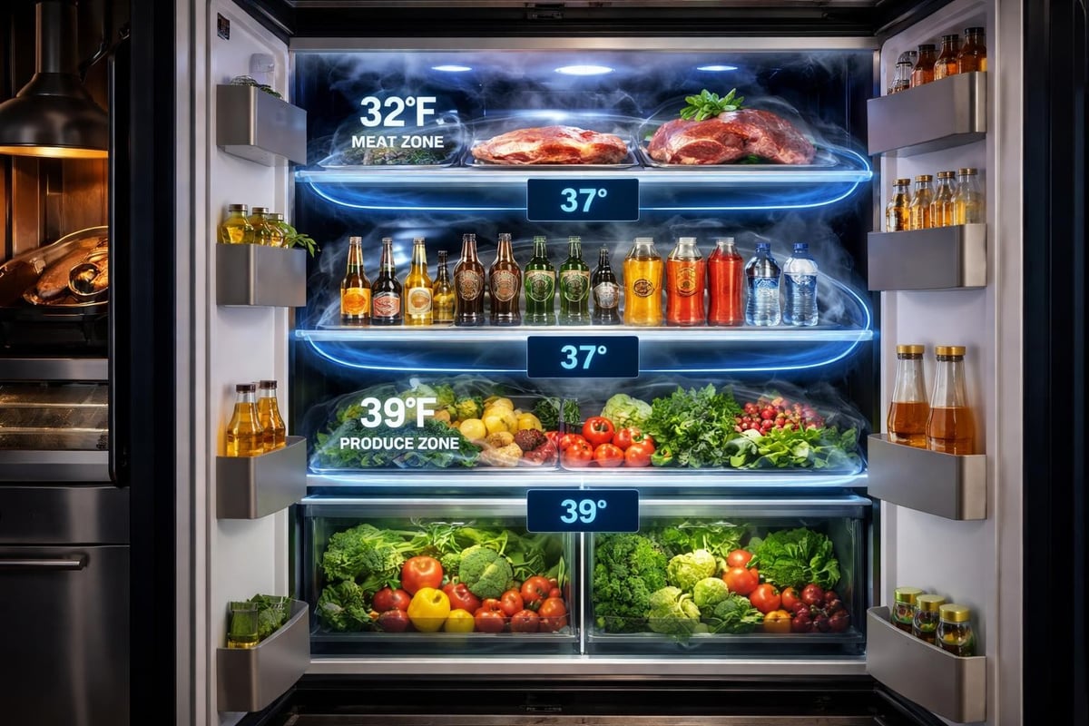 Temperature regulation and food safety zones