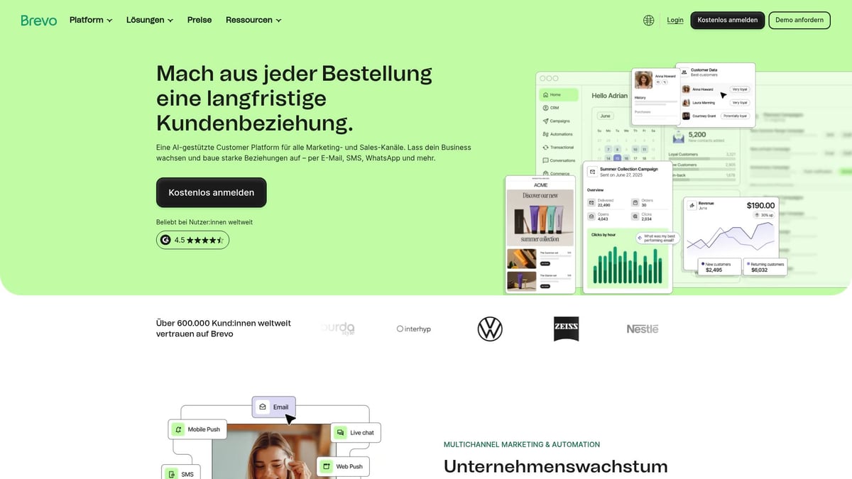 Top 6 Email Marketing Software Lösungen 2026 - Brevo (ehemals Sendinblue)
