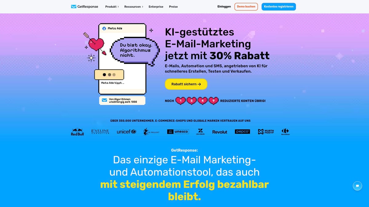 Top 6 Email Marketing Software Lösungen 2026 - GetResponse