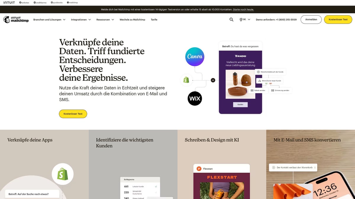 Top 6 Email Marketing Software Lösungen 2026 - Mailchimp