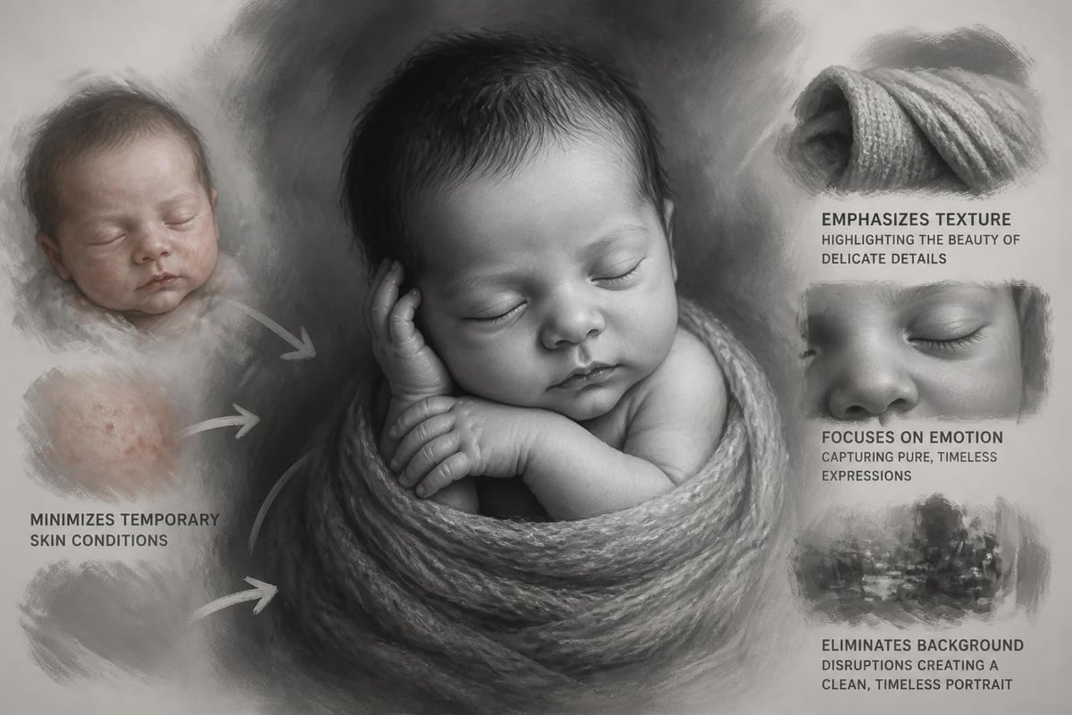 Black and white newborn photo techniques