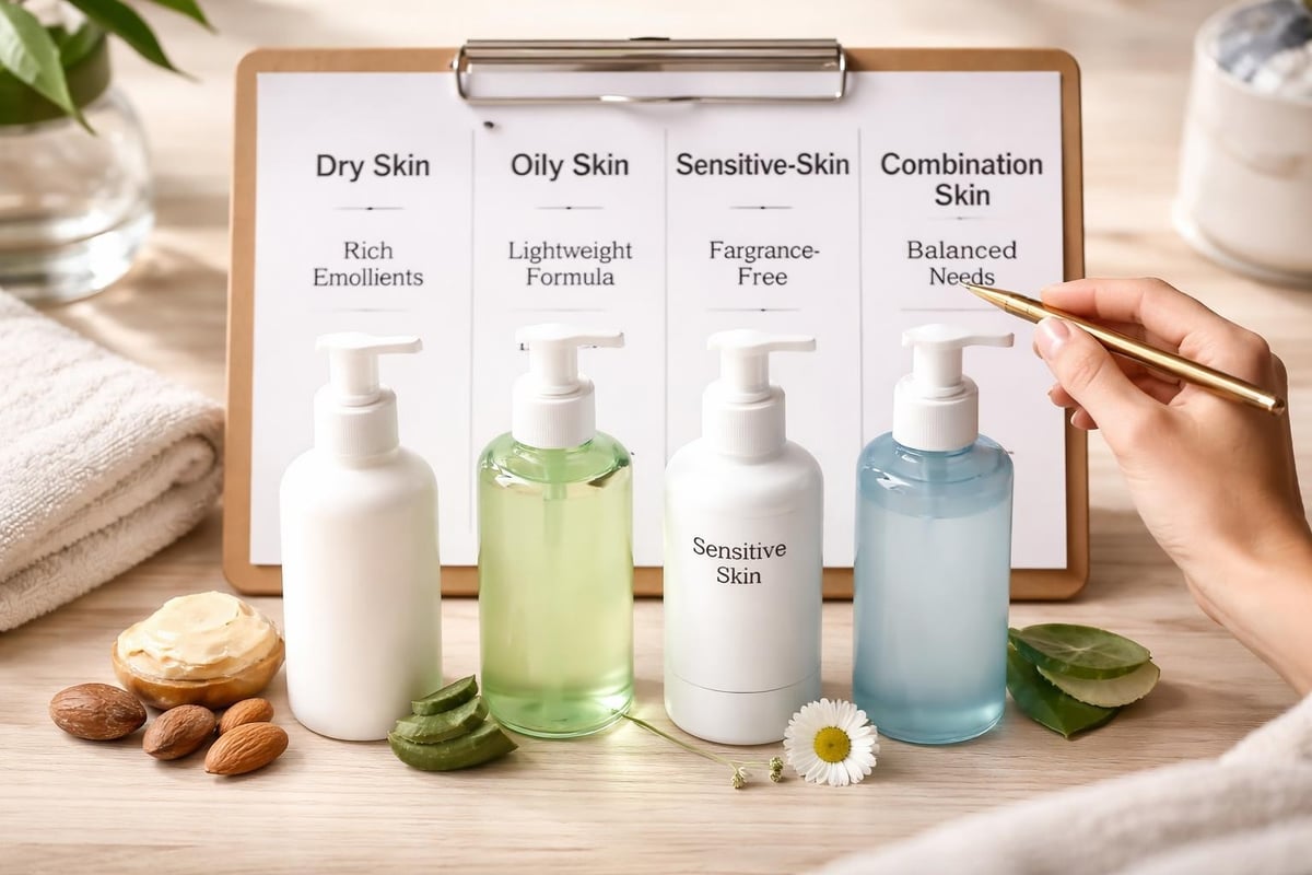 Matching cleansing lotions to skin types