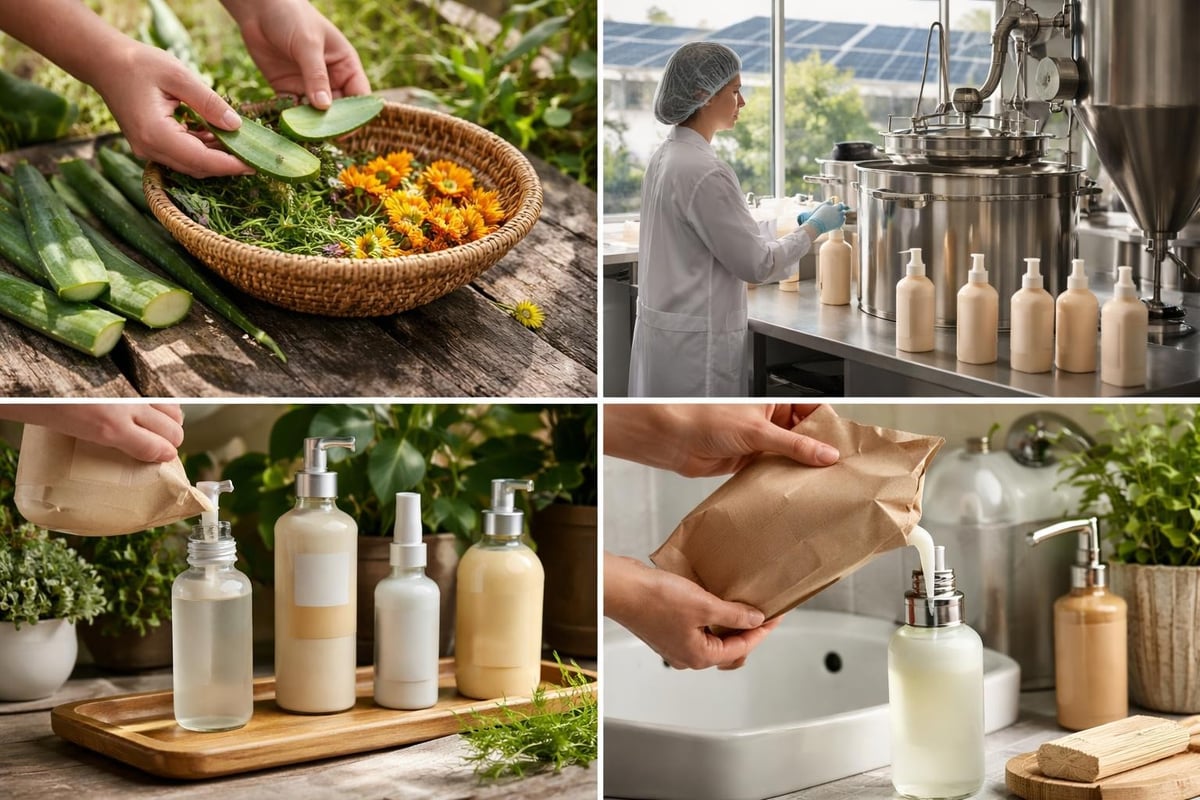 Sustainable cleansing lotion lifecycle