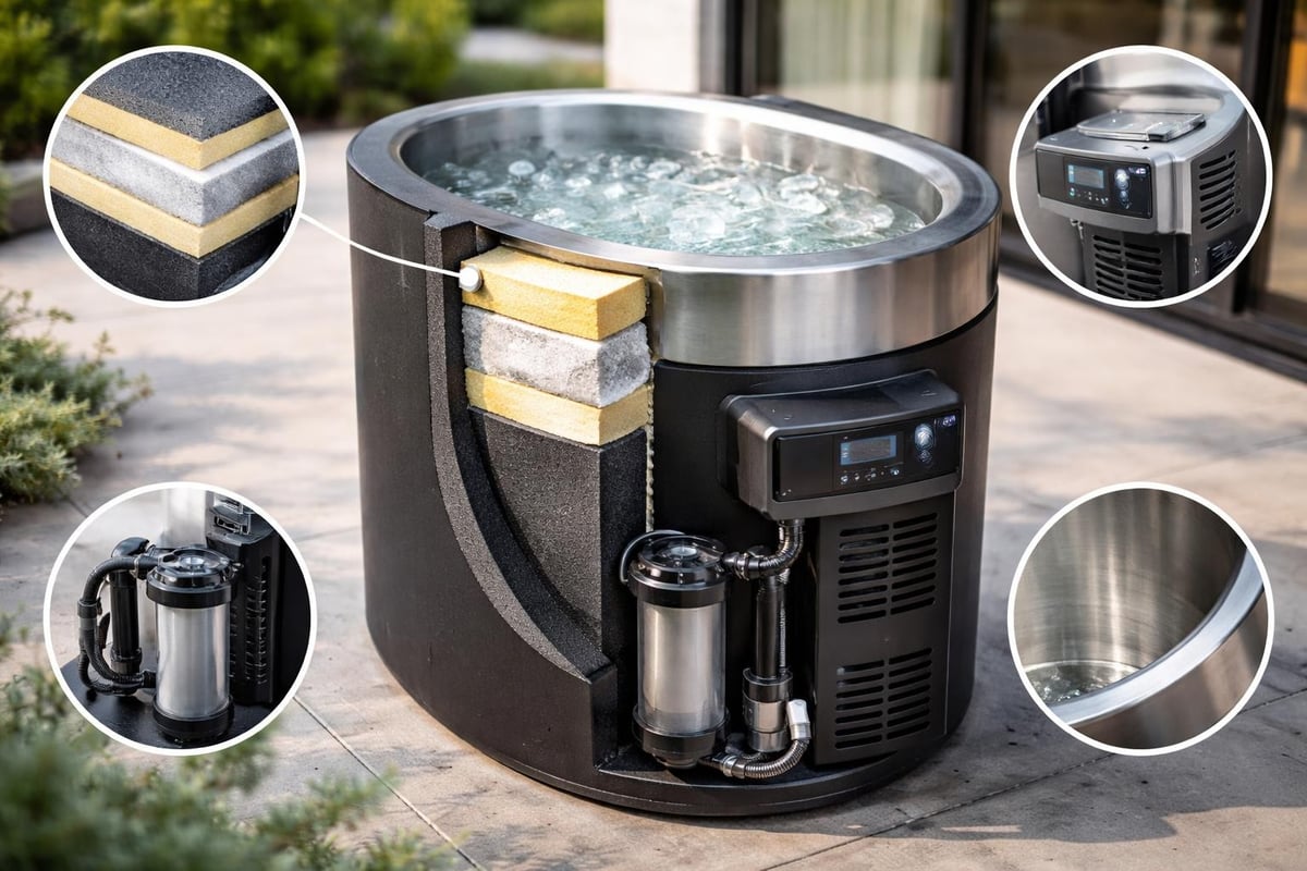 Ice bath tank components