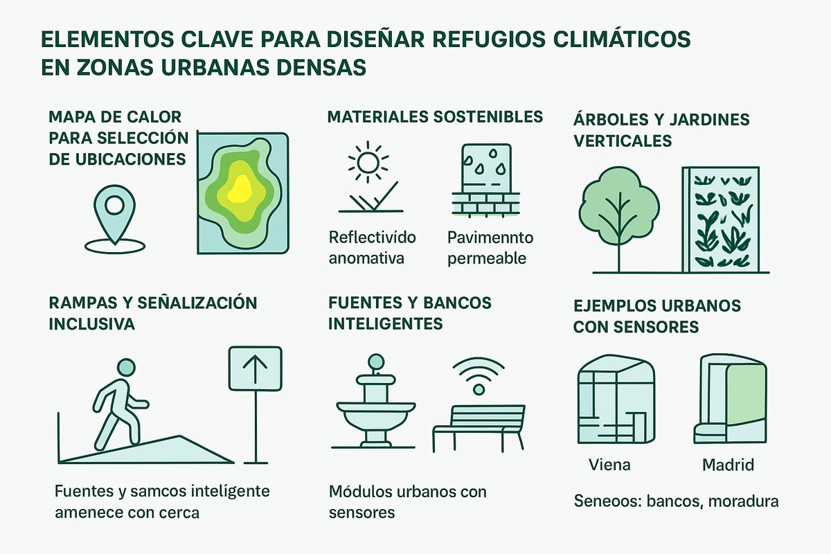 Elementos Clave en el Diseño de Refugios Climáticos Urbanos