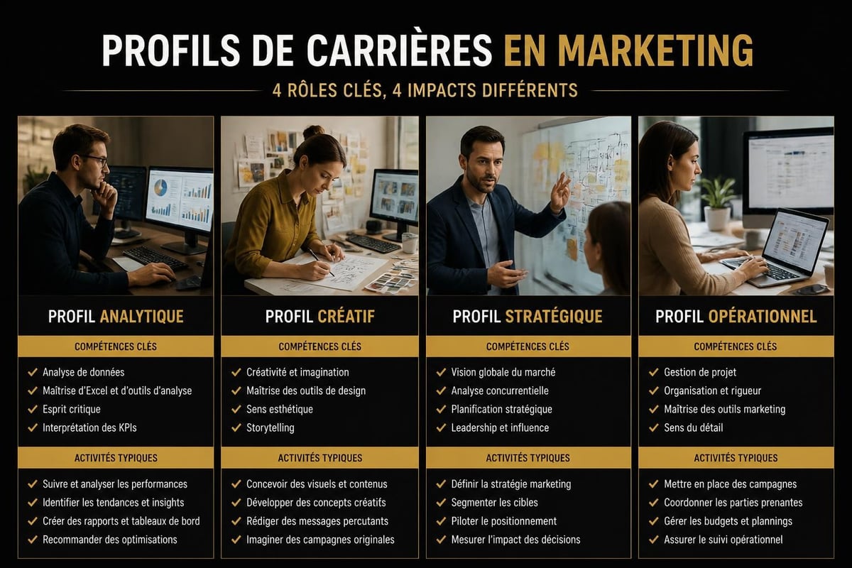 Métier en Marketing : Guide Complet 2026 1 Profils marketing professionnels