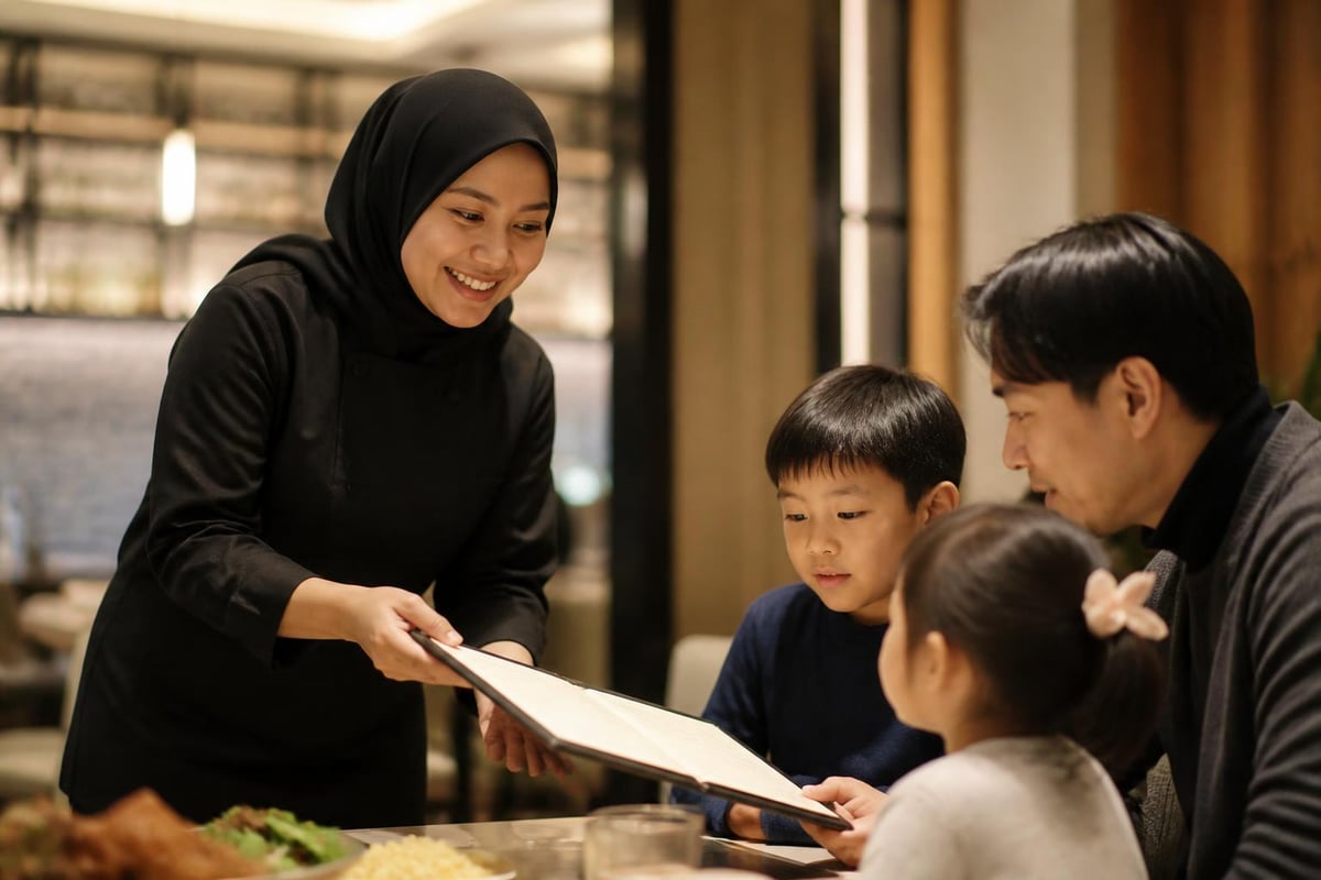 Halal dining experience elements