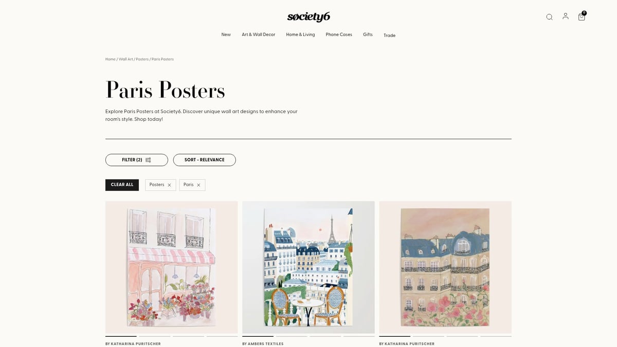 7 Stunning Paris Travel Poster Designs to Inspire Your Walls 2026 - Black & White Paris Street Scene Poster – Society6