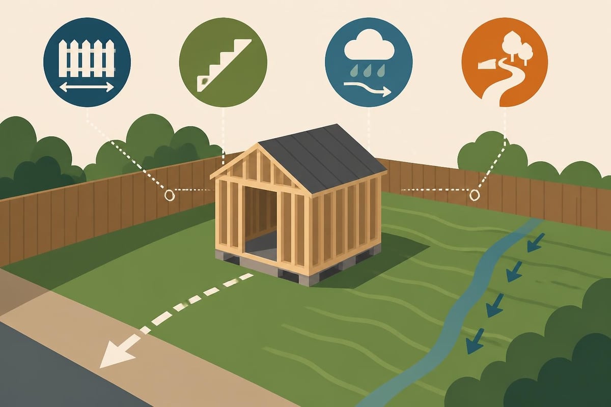 Planning considerations for shed placement