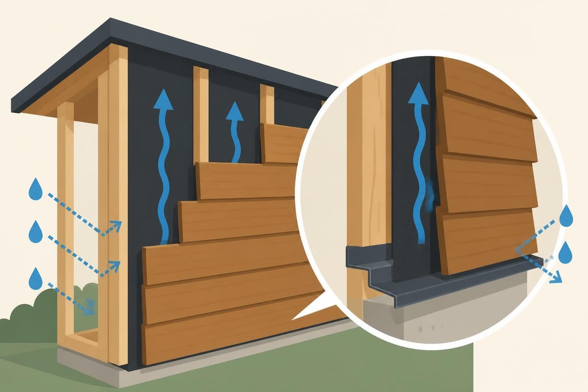 Weatherproofing layers for timber sheds