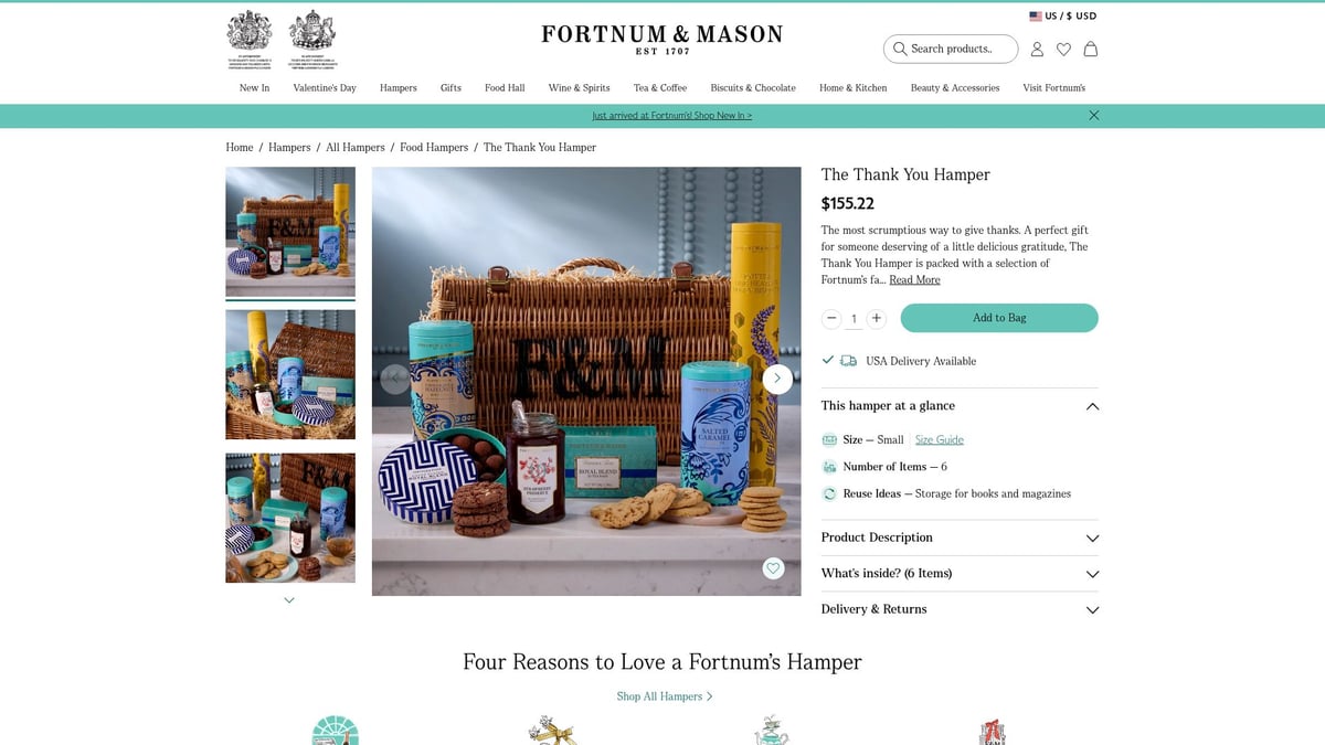 7 Unique Gift Hamper Ideas to Surprise Loved Ones in 2026 - The Thank You Hamper by Fortnum & Mason
