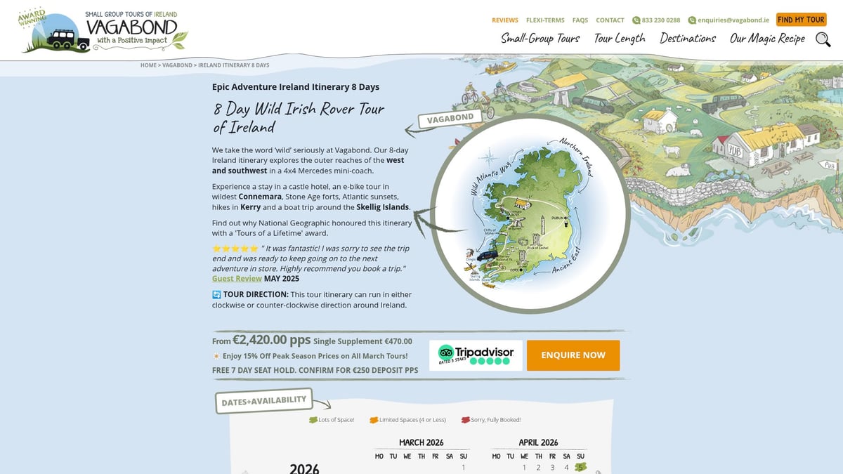 8 Unforgettable Tours Of Ireland To Book In 2026 - 8 Day Wild Irish Rover Tour – Vagabond Tours