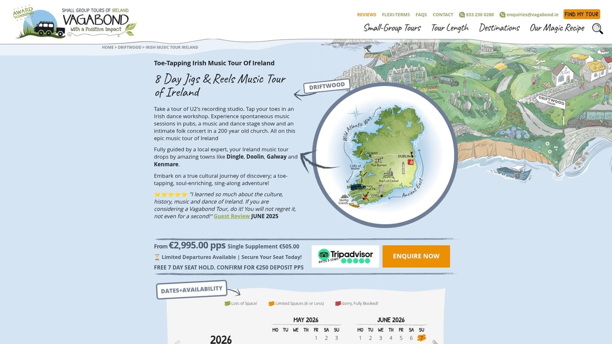 8 Unforgettable Tours Of Ireland To Book In 2026 - 8 Day Jigs & Reels Music Tour – Driftwood Tours