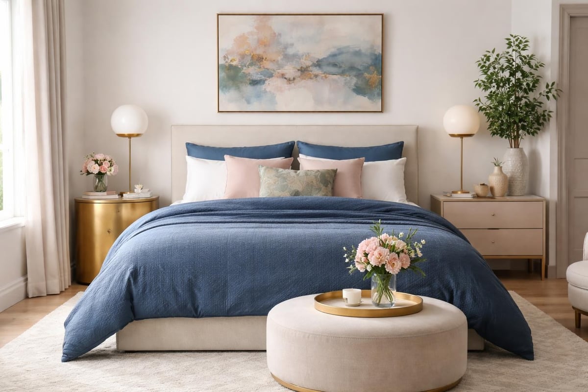 Blue bedding color combinations