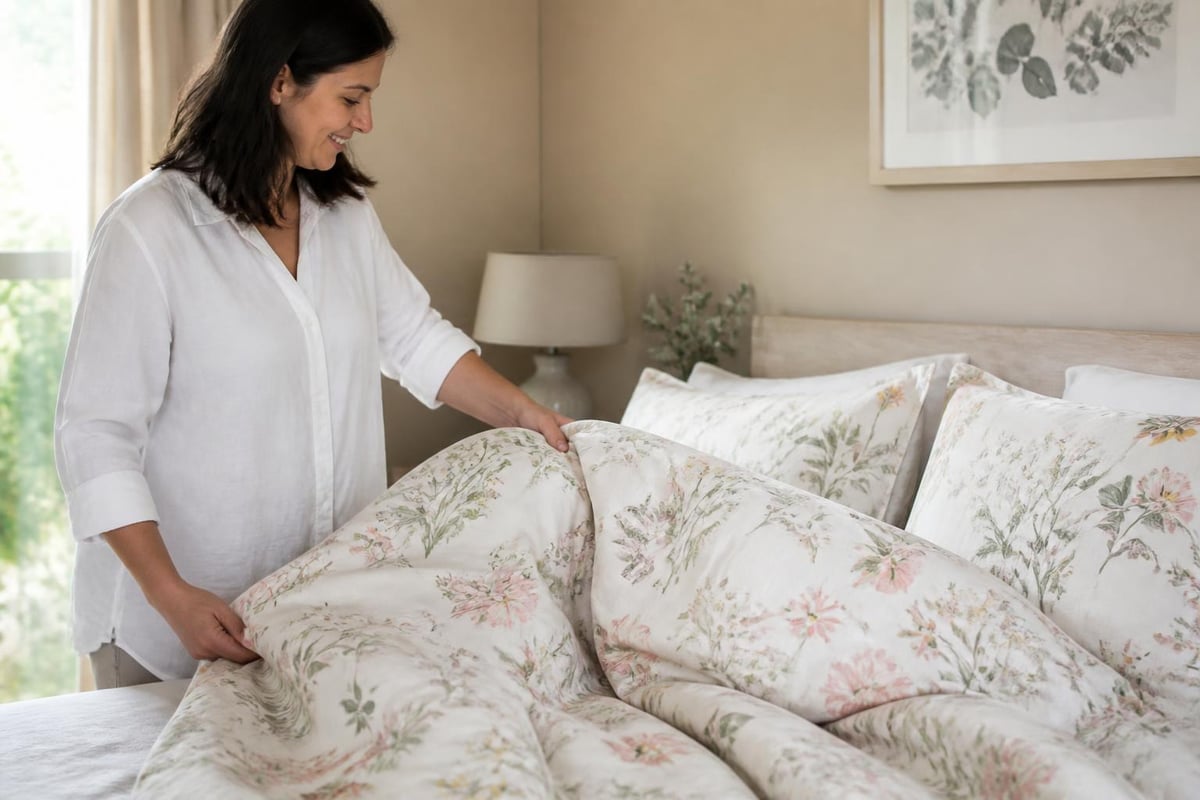 Floral bedding care routine