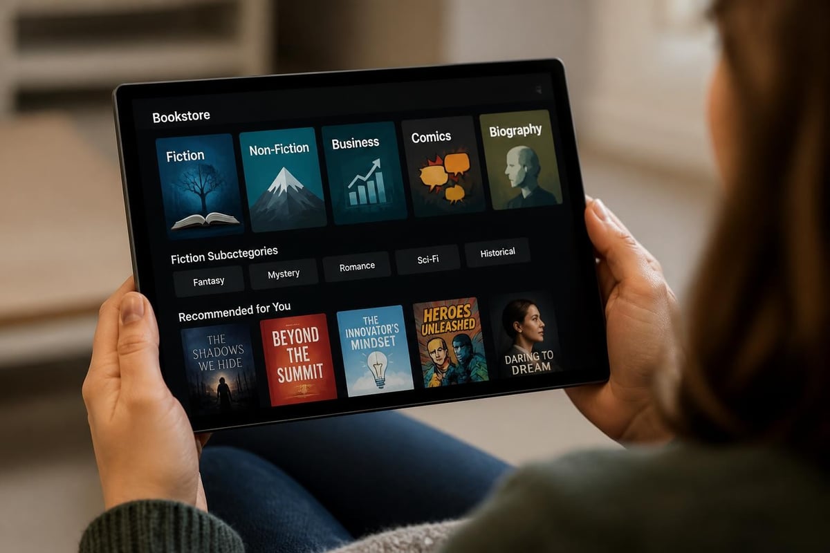 Digital bookstore categories