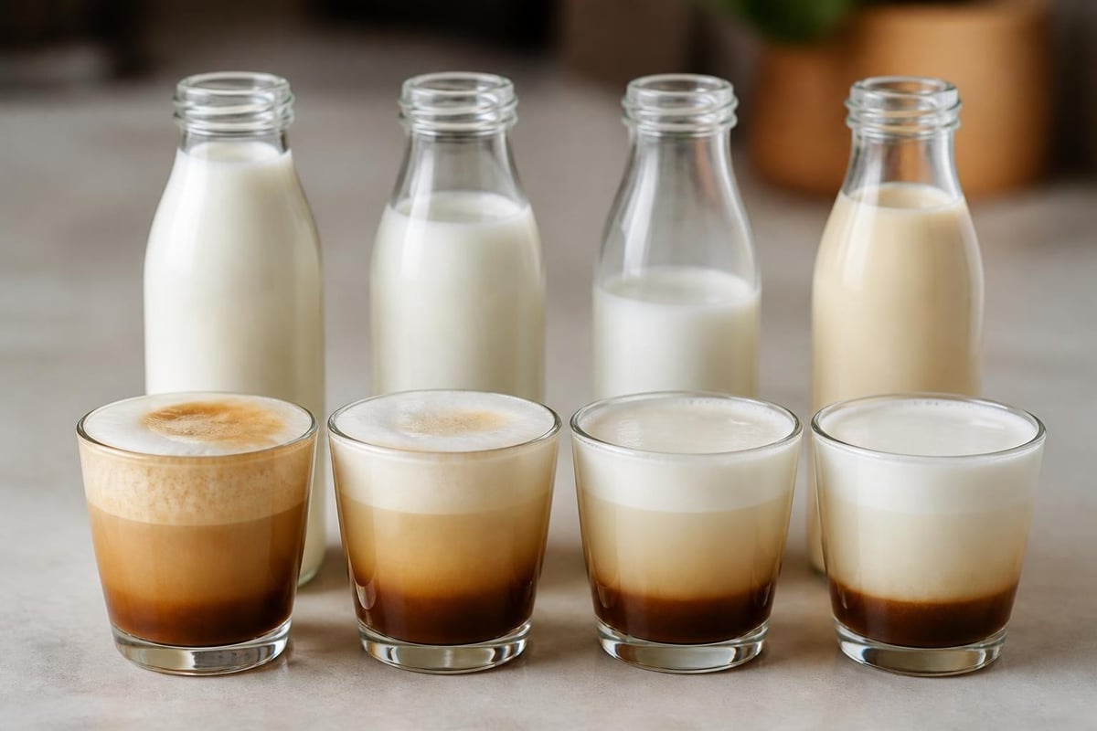 Types de lait pour café renversé