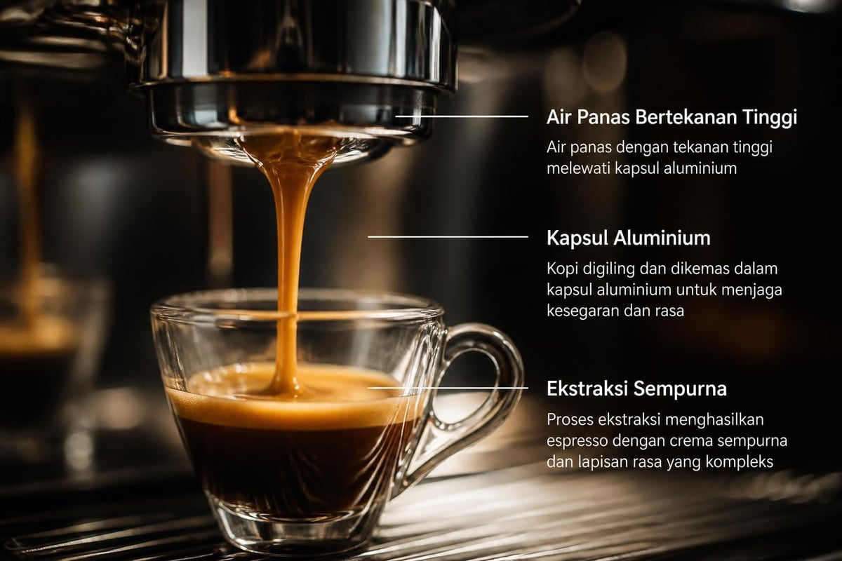 Proses ekstraksi kopi Nespresso