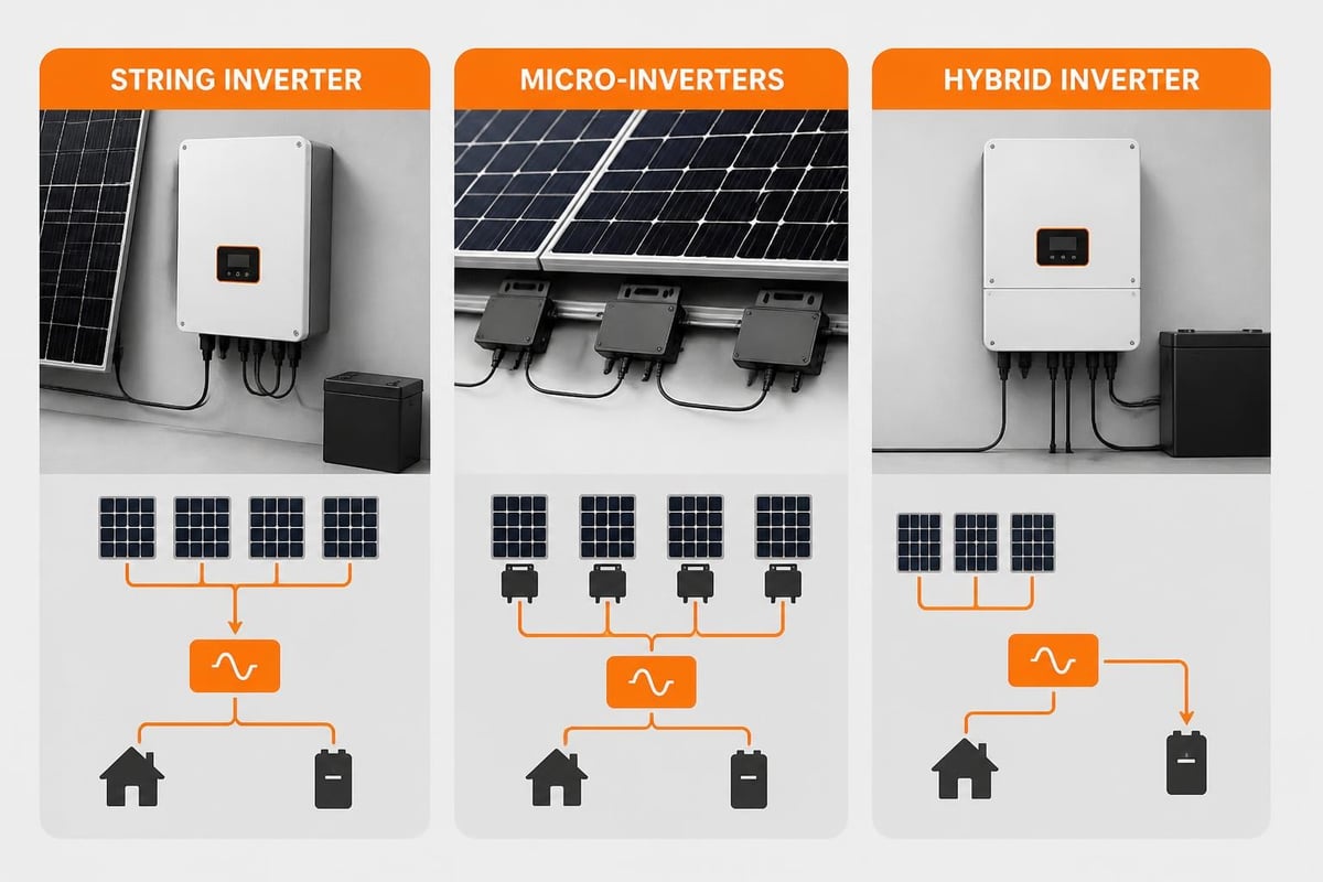 Solar and inverter system configurations
