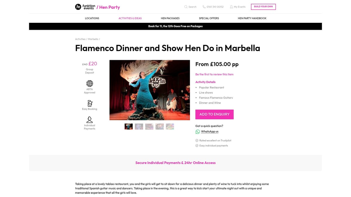 Top 10 Marbella Hen Activities for a Memorable 2026 Weekend - Flamenco Dinner and Show
