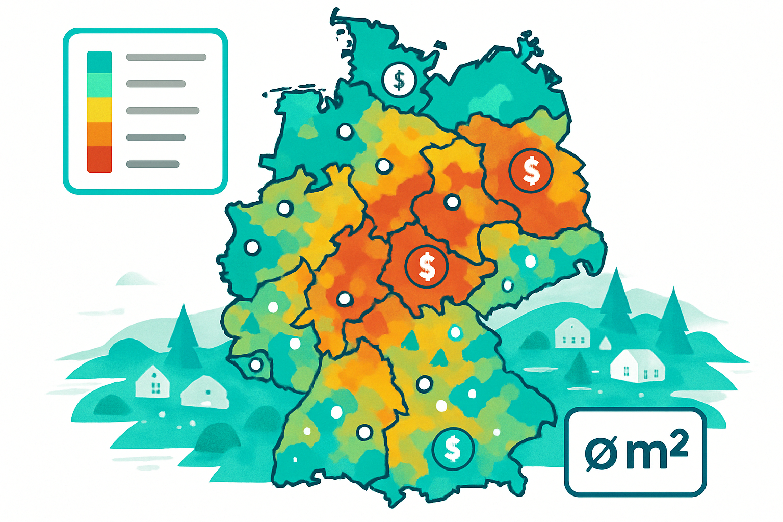Regionale Unterschiede bei Quadratmeterpreisen 2025