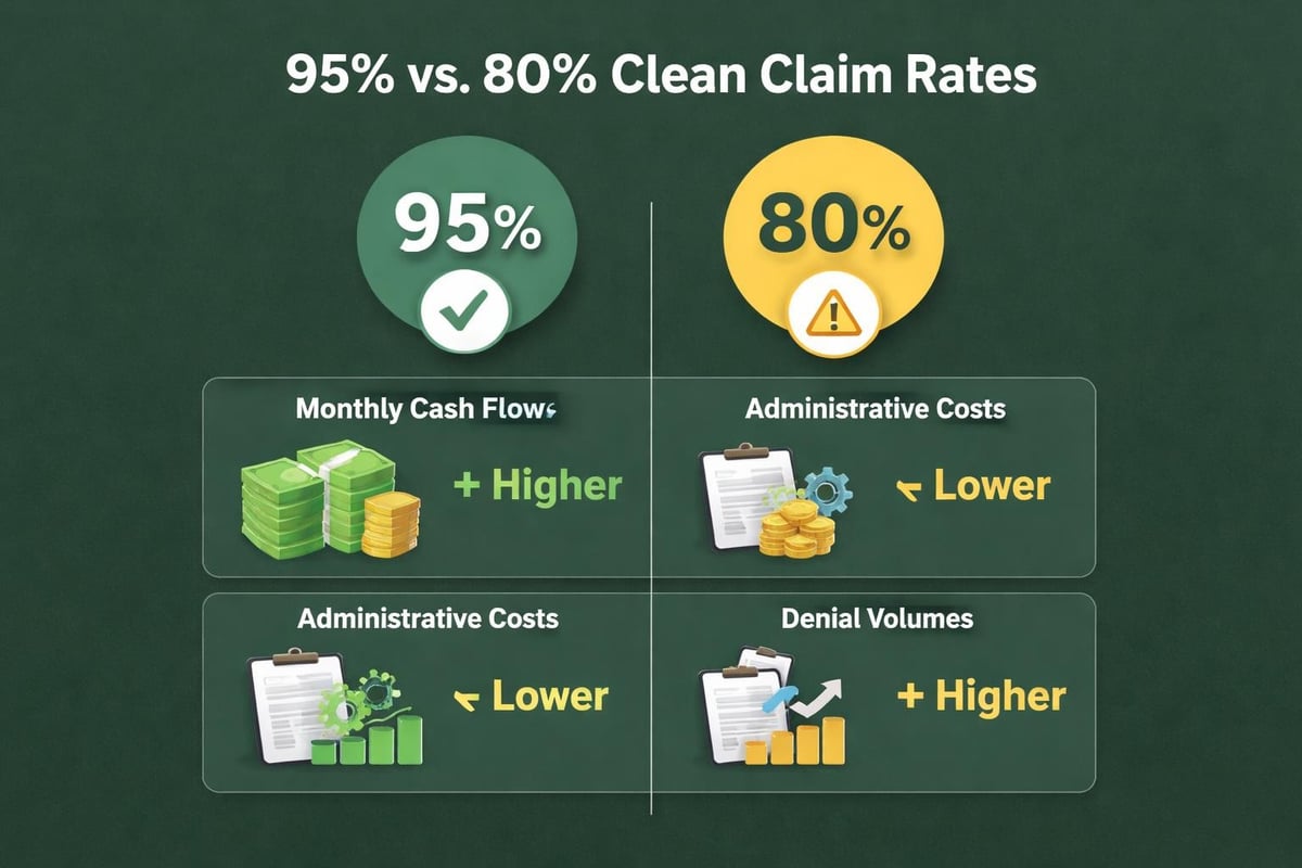 Clean claim rate comparison