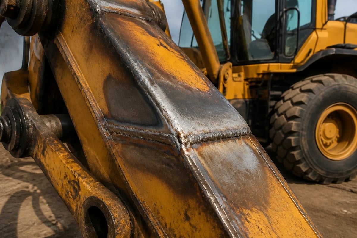 Metallurgical zones in earthmoving equipment welds